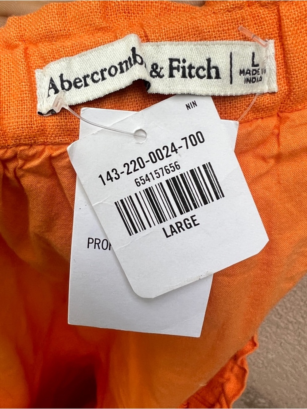 Abercrombie & Fitch Linen Skirt Large NWT Lightweight Summer Midi Elastic Waist - Picture 3 of 11